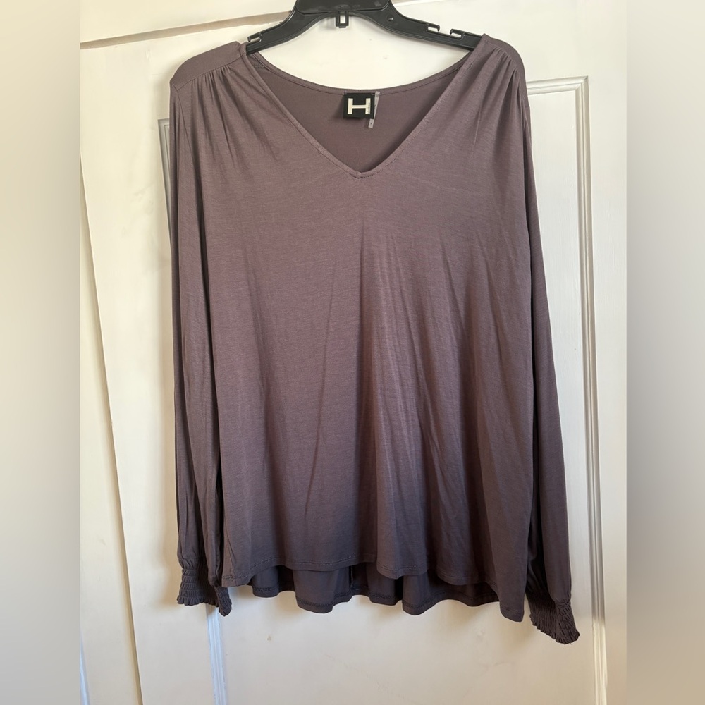 H by Bordeaux long sleeve gray top